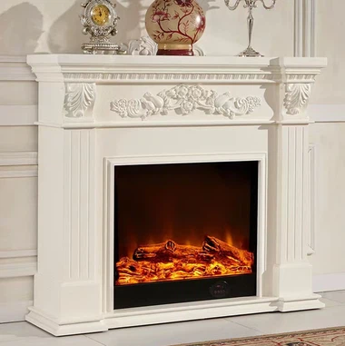 Vstavaný elektrický krb a TV stena